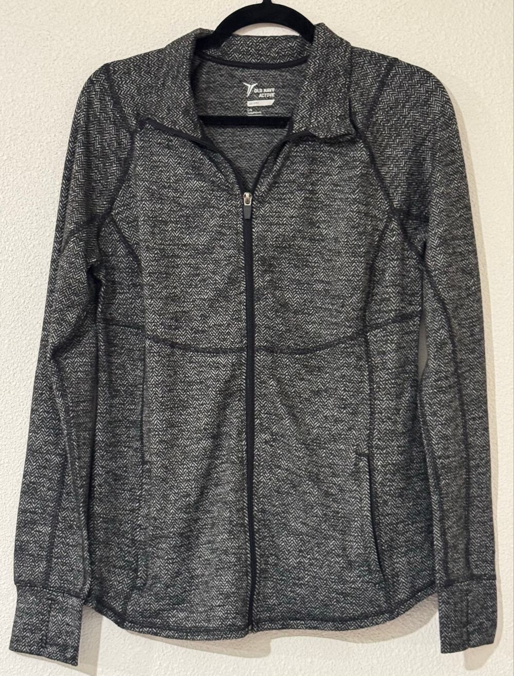 Old Navy Active Go-Dry Herringbone Full-Zip Athletic Running Jacket Womens Large